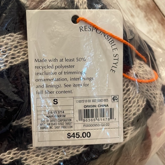 🆕 Knox Rose Women’s Open Front Cardigan Navy Blue and Burgundy Small 4/6 - Picture 8 of 10